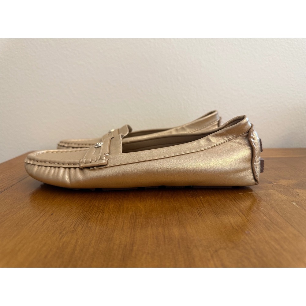 Anne Klein iFlex Womens Metallic Gold Champagne Driving Loafers Flats Shoes 8M - Picture 6 of 8